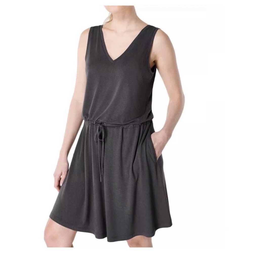 Sweaty Betty Purple Sleeveless V-Neck Drawstring Waist Jerseyโ Dress Size XL